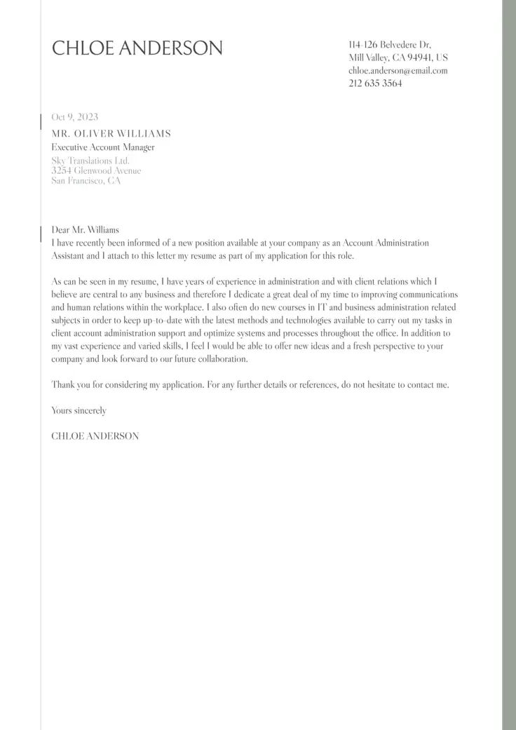CV template Amsterdam
