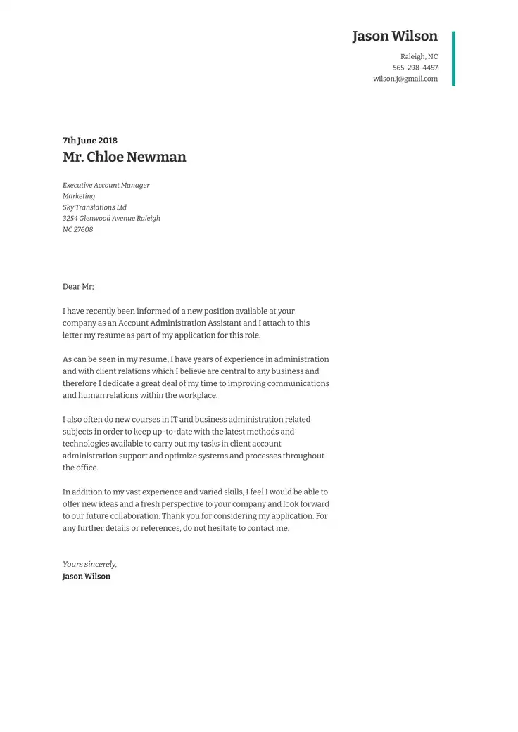 CV template Executive Green