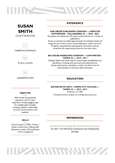 Free copywriter resume to downlad