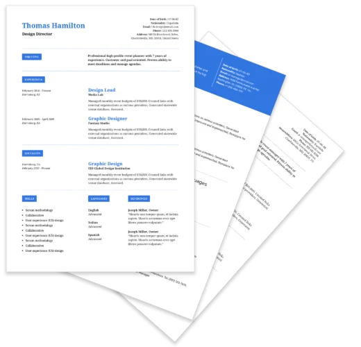 carrousel templates for resume