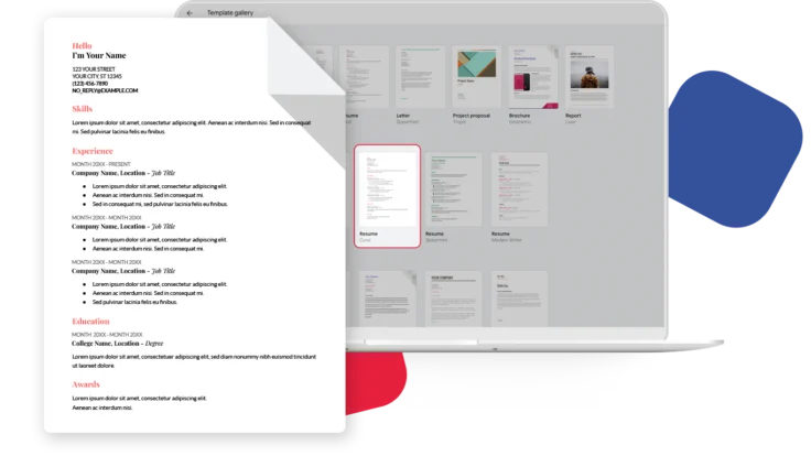 serif resume template
