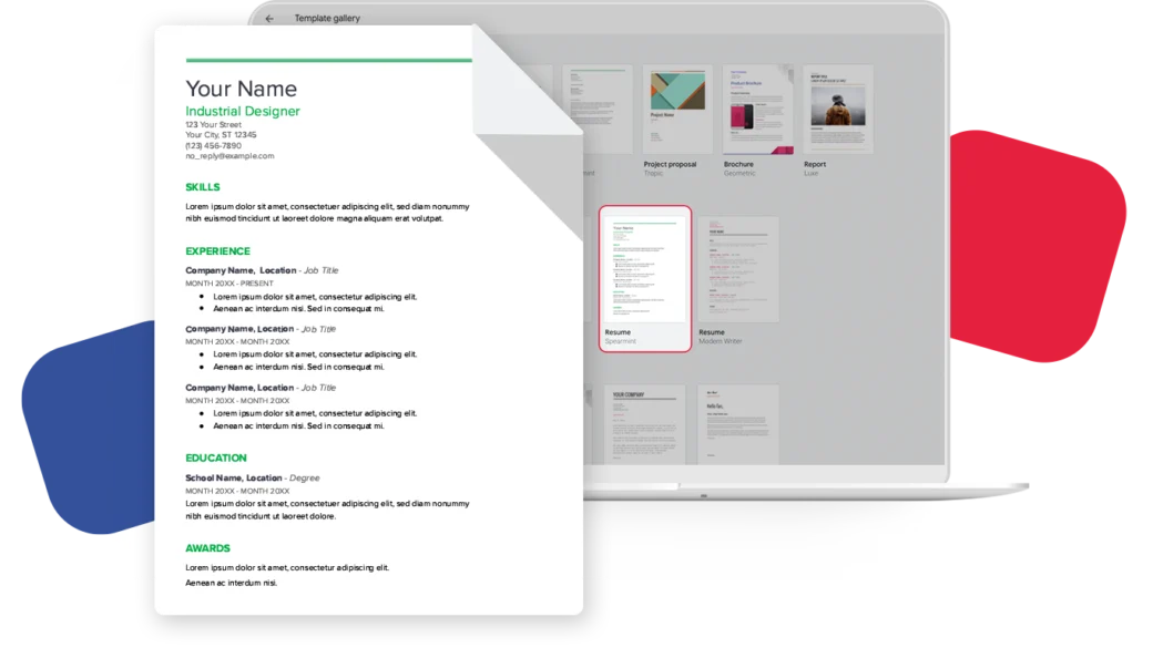 coral resume template