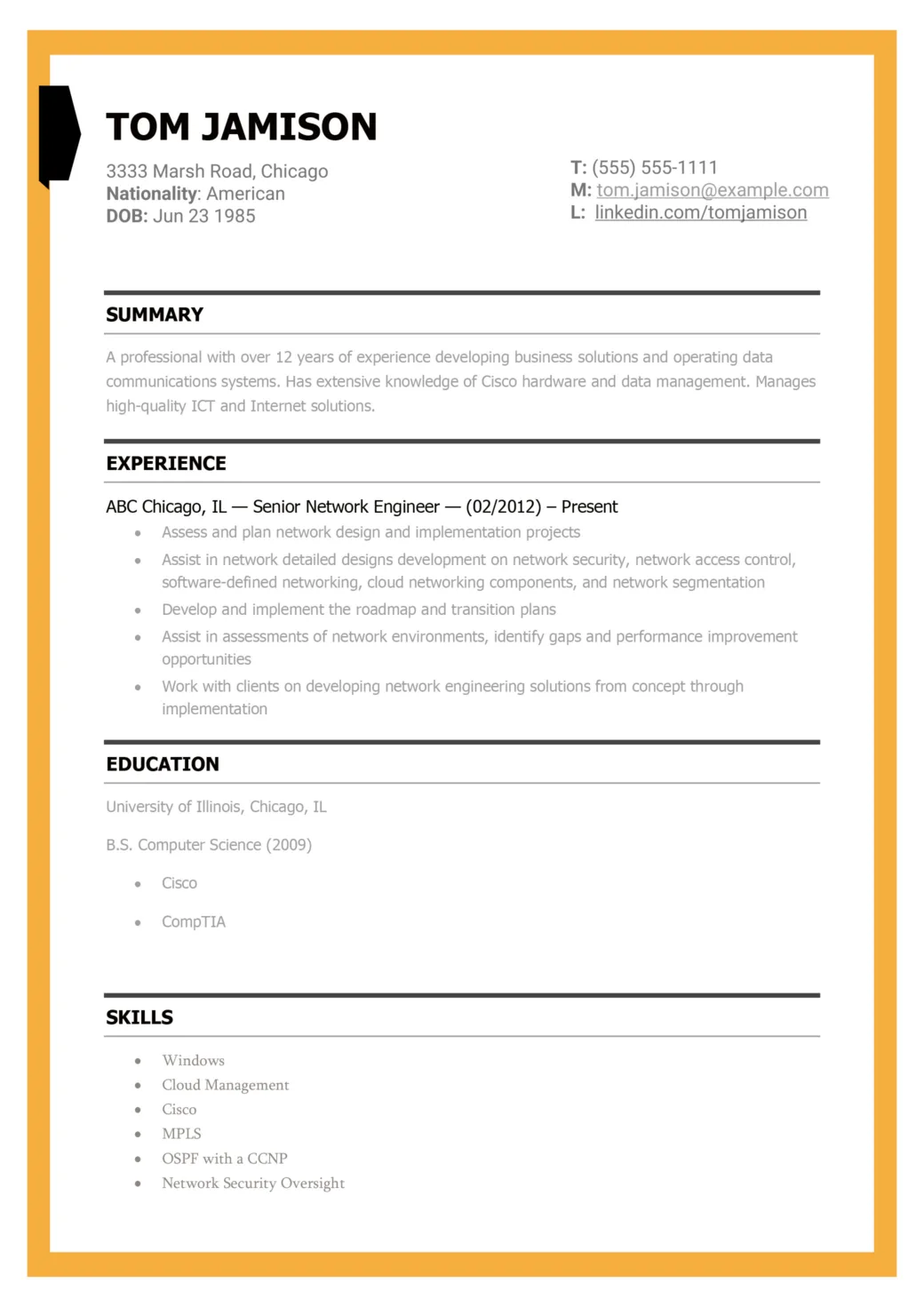 Network Engineer Resume: Free Template & Writing Guide