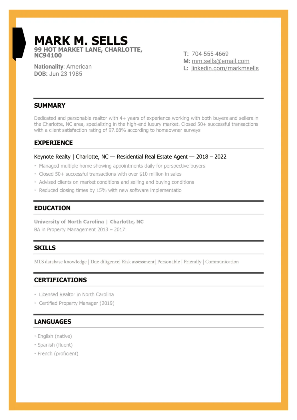 Real Estate Agent Resume: [+ Guide & Free Template]