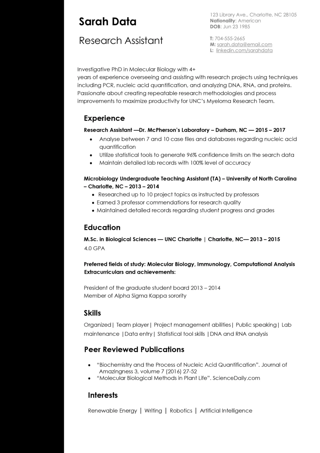 Research Assistant Resume Writing - Research Assistant Example Free Download 1040x1472.webp