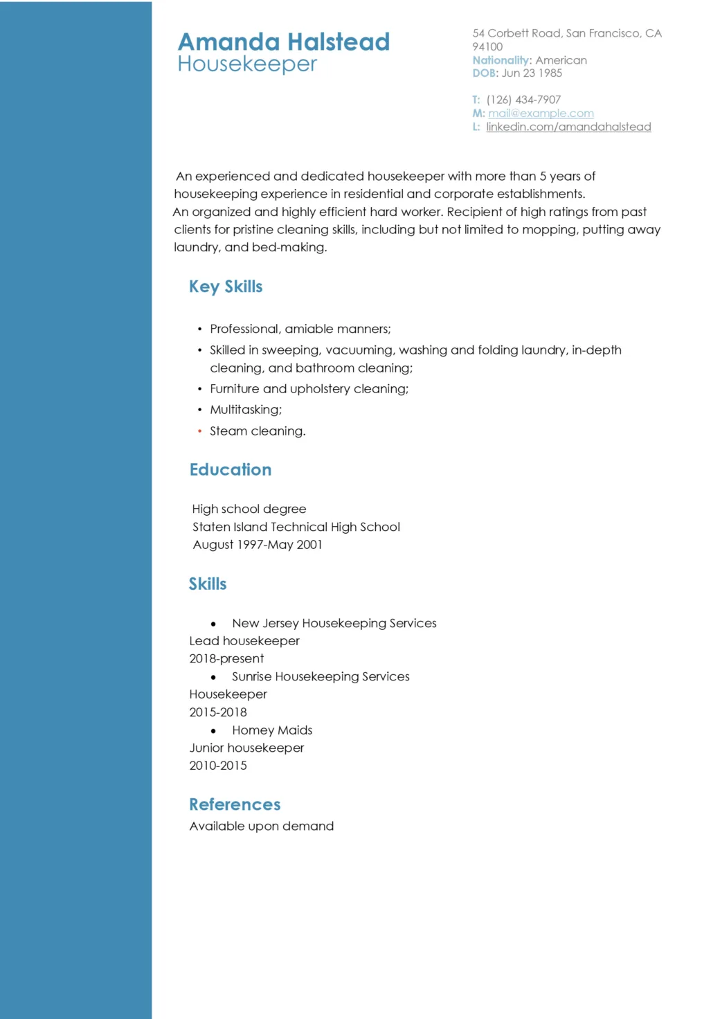 Housekeeper Resume Example Free Sample Writing Guide   Housekeeper Example Free Download 1040x1472.webp