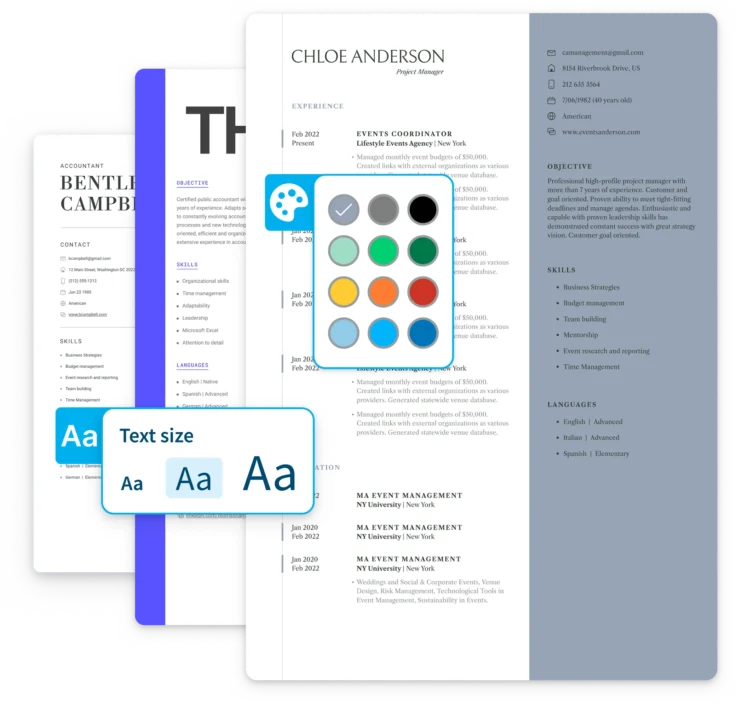 resume template customization options